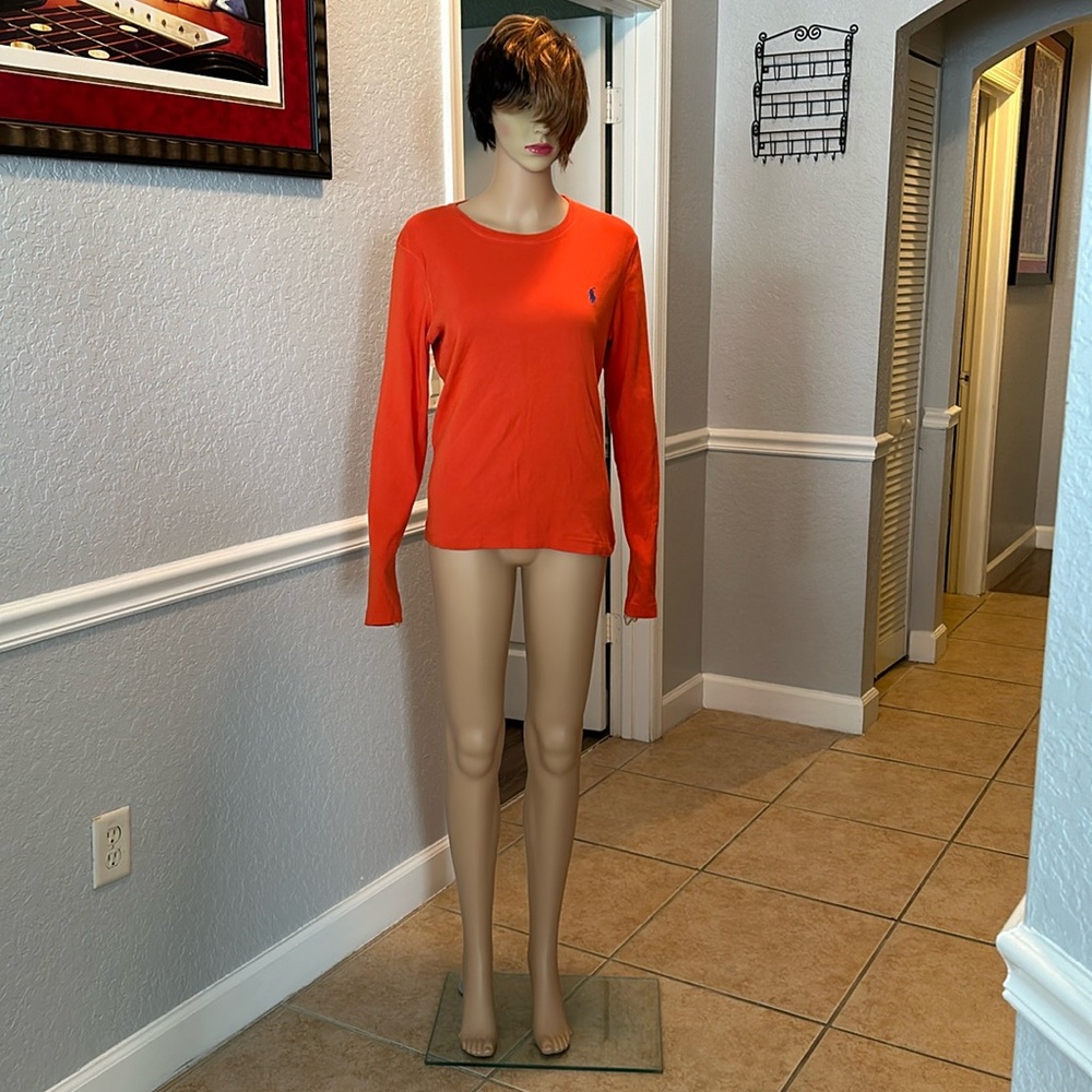 New Ralph Lauren women’s orange long sleeve T-shirt